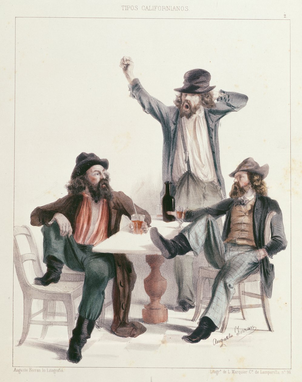 Comfort, a "Tipos Californianos" sorozatból, 1850 alkotó: Augustus or Augusto Ferran
