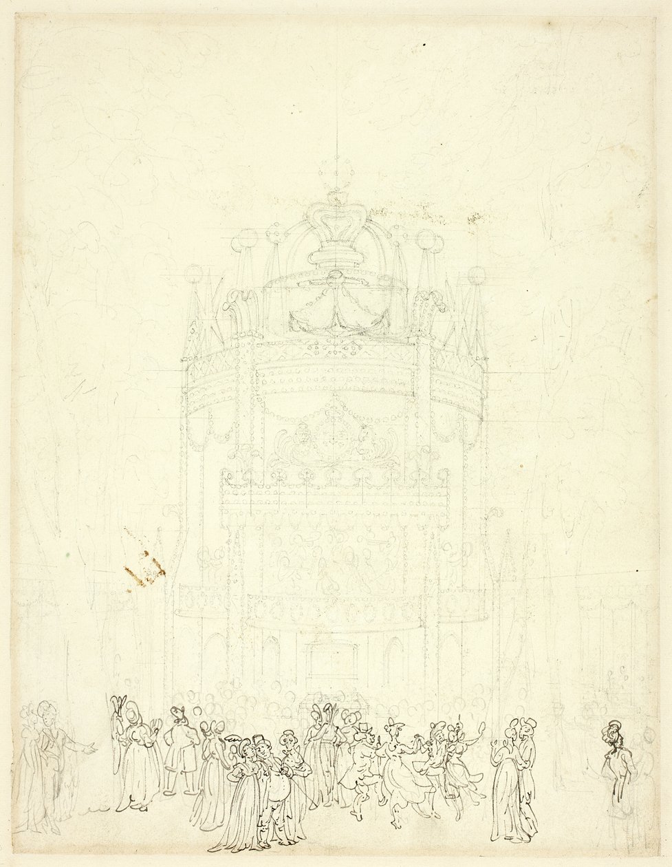 Tanulmány a Vauxhall Garden számára alkotó: Augustus Charles Pugin