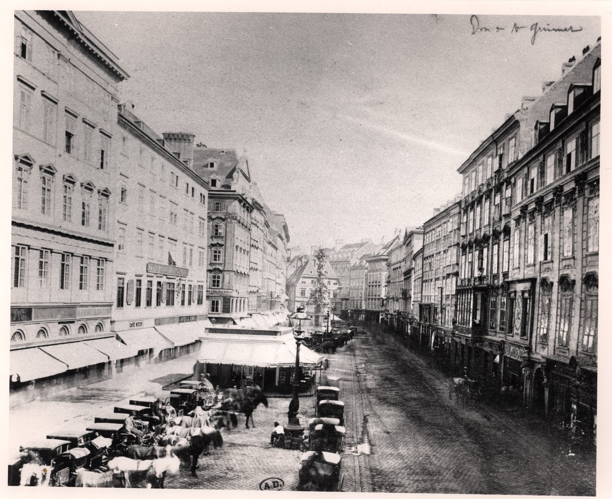 Kilátás a Grabenre, Bécs, 1860-80 körül alkotó: Austrian Photographer