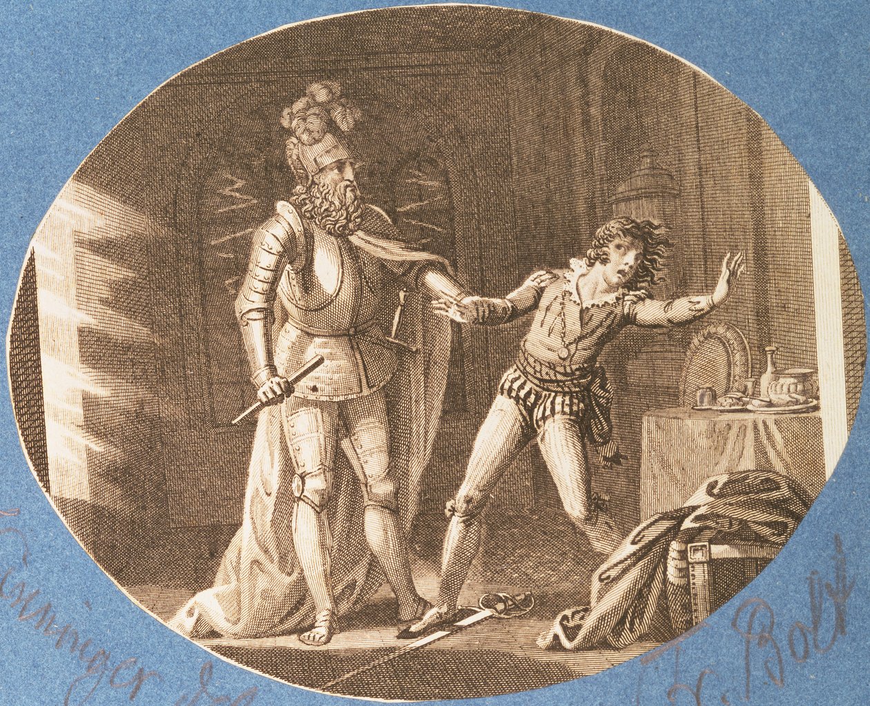 Don Giovanni és a Commandantore életre kelt szobra, II. felvonás iv. jelenet Wolfgang Amadeus Mozart (1756-91) „Don Giovanni” című művéből alkotó: Austrian School