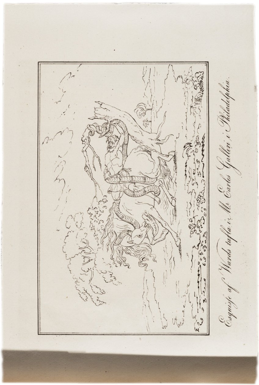 Ward festményének vázlata Mr. Earle galériájában, Philadelphiában, az Egyesült Államok atlaszából, 1824. alkotó: Axel Leonhard Klinckowström
