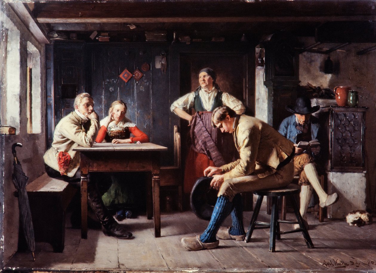 Javaslat (The Rivals), 1880 körül (olaj, vászon) alkotó: Axel Kulle