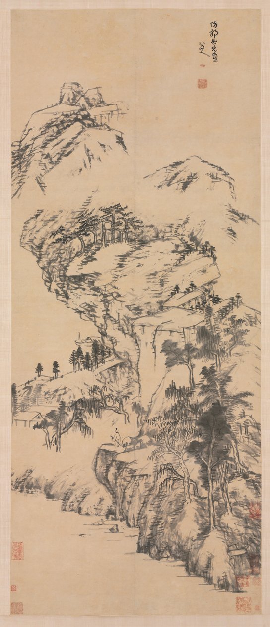 Guo Zhongshu utáni táj, 1600-as évek közepe-1705. alkotó: Bada Shanren