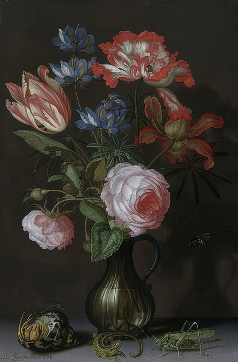 Virágos csendélet. 1630 körül alkotó: Balthasar van der Ast