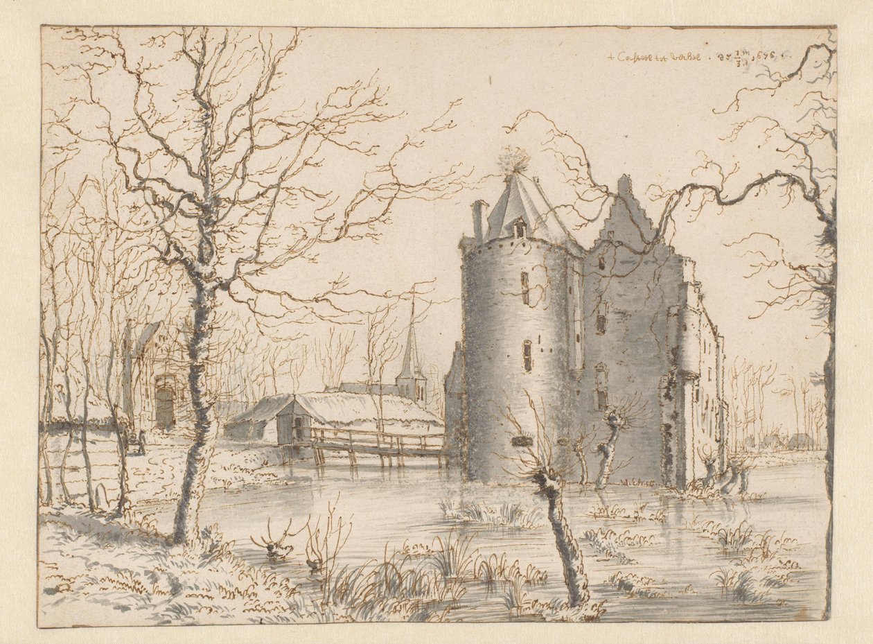 Kilátás a kastélyra Frisselstein, Veghel alkotó: Barend Klotz (attributed to)