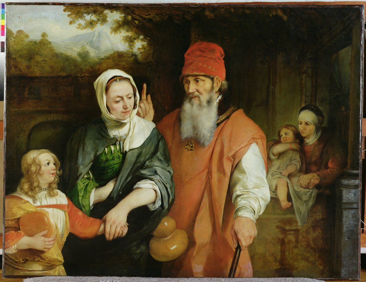 Hágár elbocsátása alkotó: Barent Fabritius