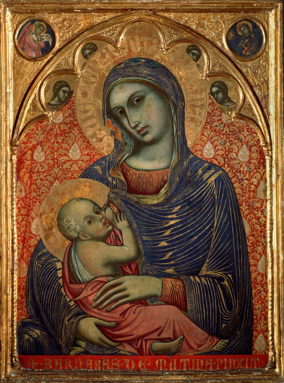 Jézust szoptató Mária (Festmény alkotó: Barnaba da Modena
