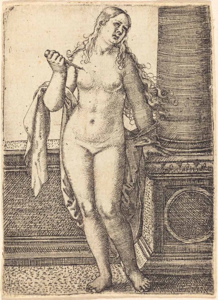 Lucretia egy oszlopnál áll alkotó: Barthel Beham