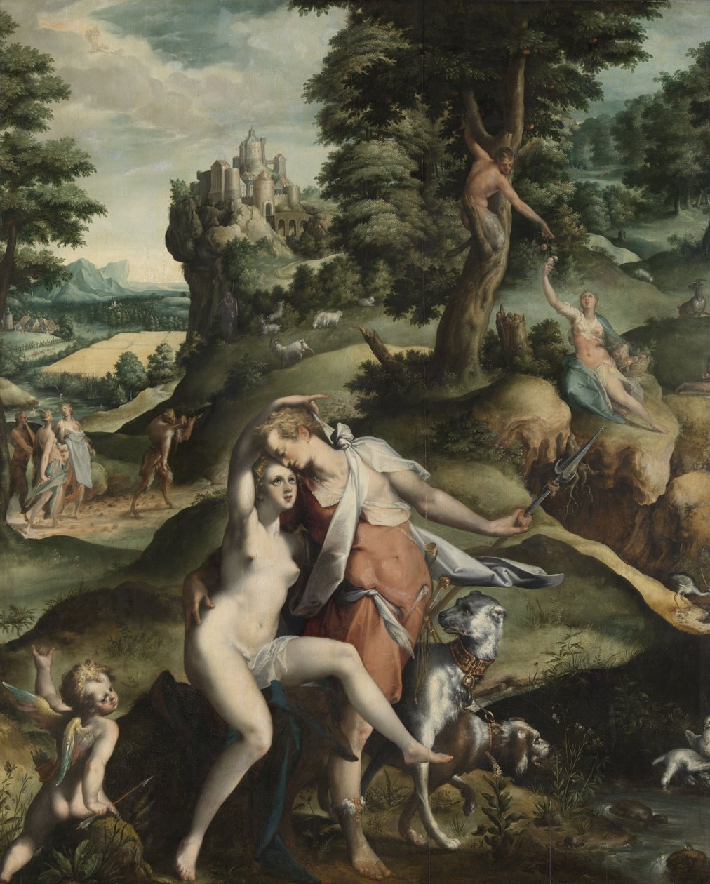 Vénusz és Adonisz, 1585-90 körül alkotó: Bartholomaeus Spranger