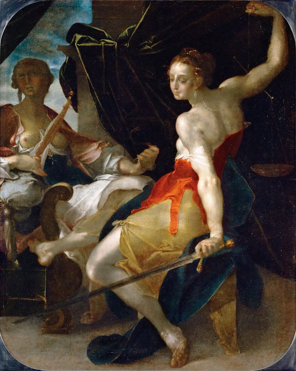 Az igazságosság és az óvatosság allegóriája alkotó: Bartholomaeus Spranger