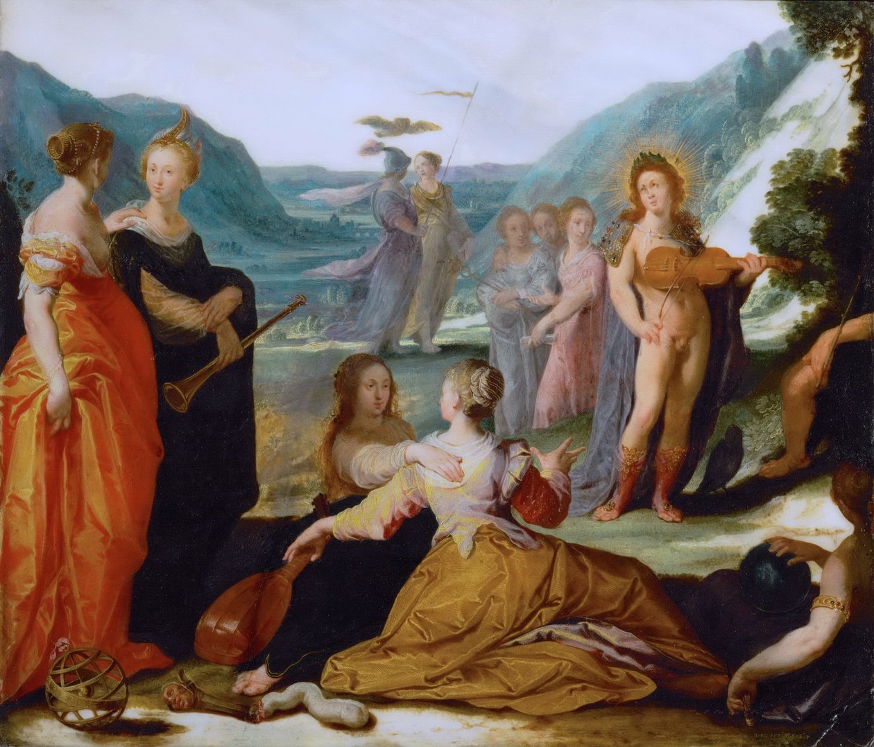 Apolló és a múzsák alkotó: Bartholomeus Spranger