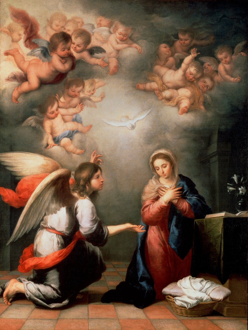 Angyali üdvözlet, 1660-as évek. alkotó: Bartolomé Esteban Murillo