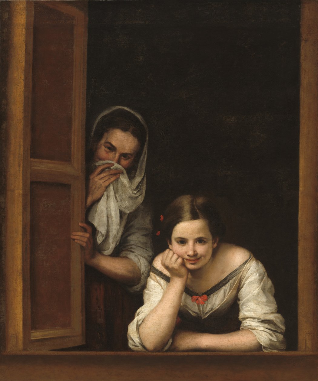 Két nő egy ablakban alkotó: Bartolomé Esteban Murillo