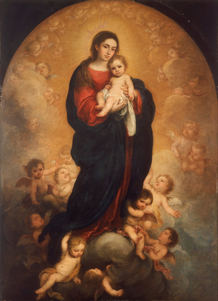 Szűz és gyermeke a dicsőségben alkotó: Bartolomé Esteban Murillo