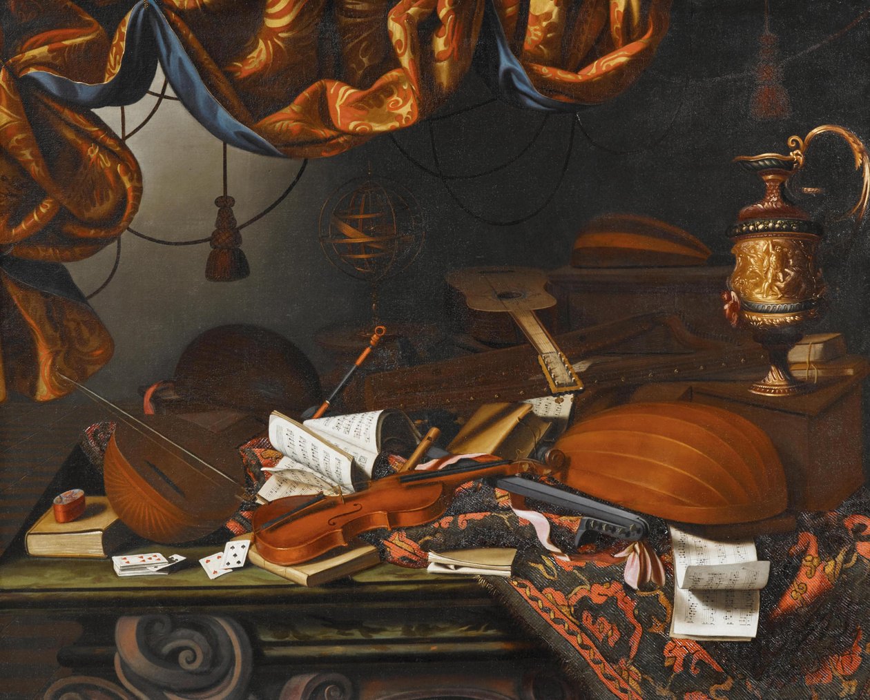 Hangszerek. alkotó: Bartolomeo Bettera
