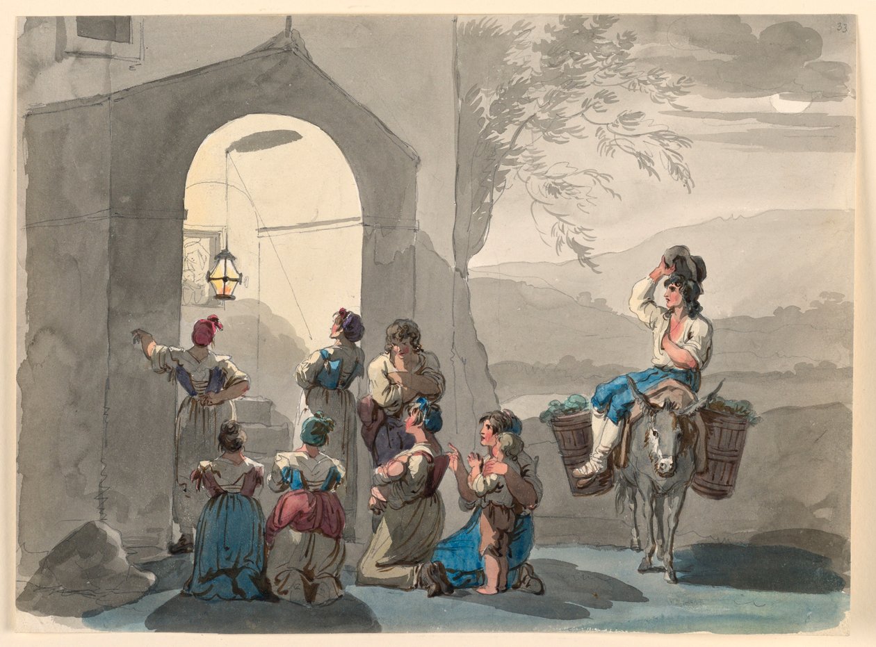 Rajz, Ave Maria Tivoliban, 1807-08 alkotó: Bartolomeo Pinelli
