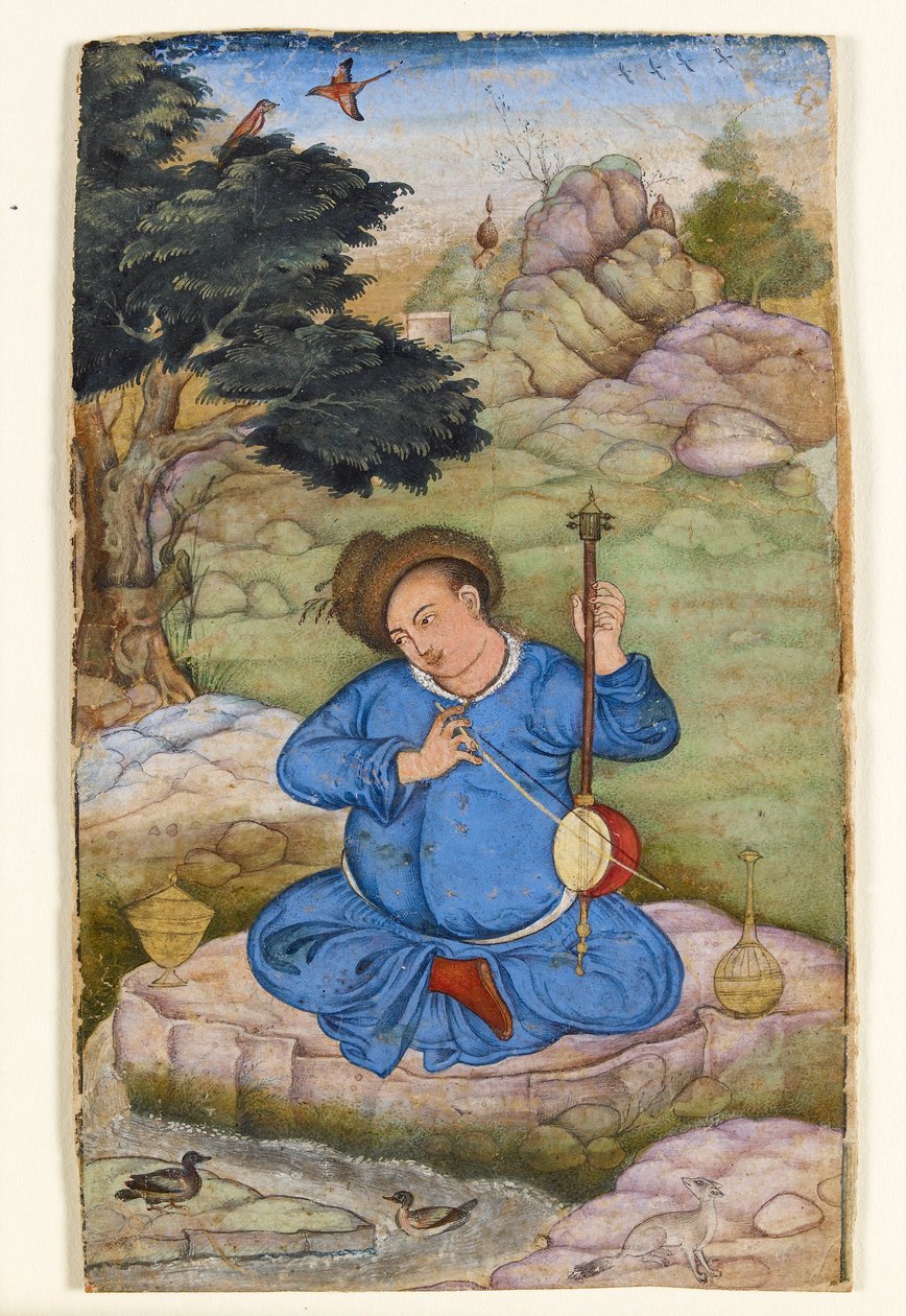 Zenész egy tájban, 1575-1580 alkotó: Basawan