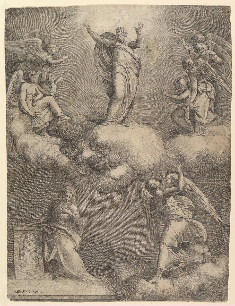 Angyali üdvözlet, 1557 előtt. alkotó: Battista Franco Veneziano