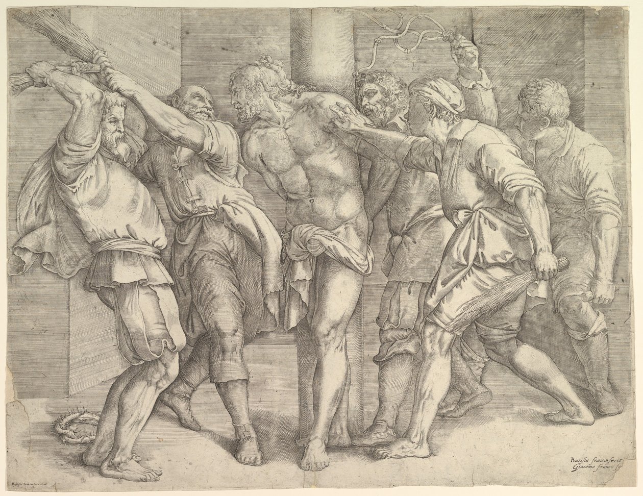 A zászlózás, kb. 1552-61. alkotó: Battista Franco Veneziano