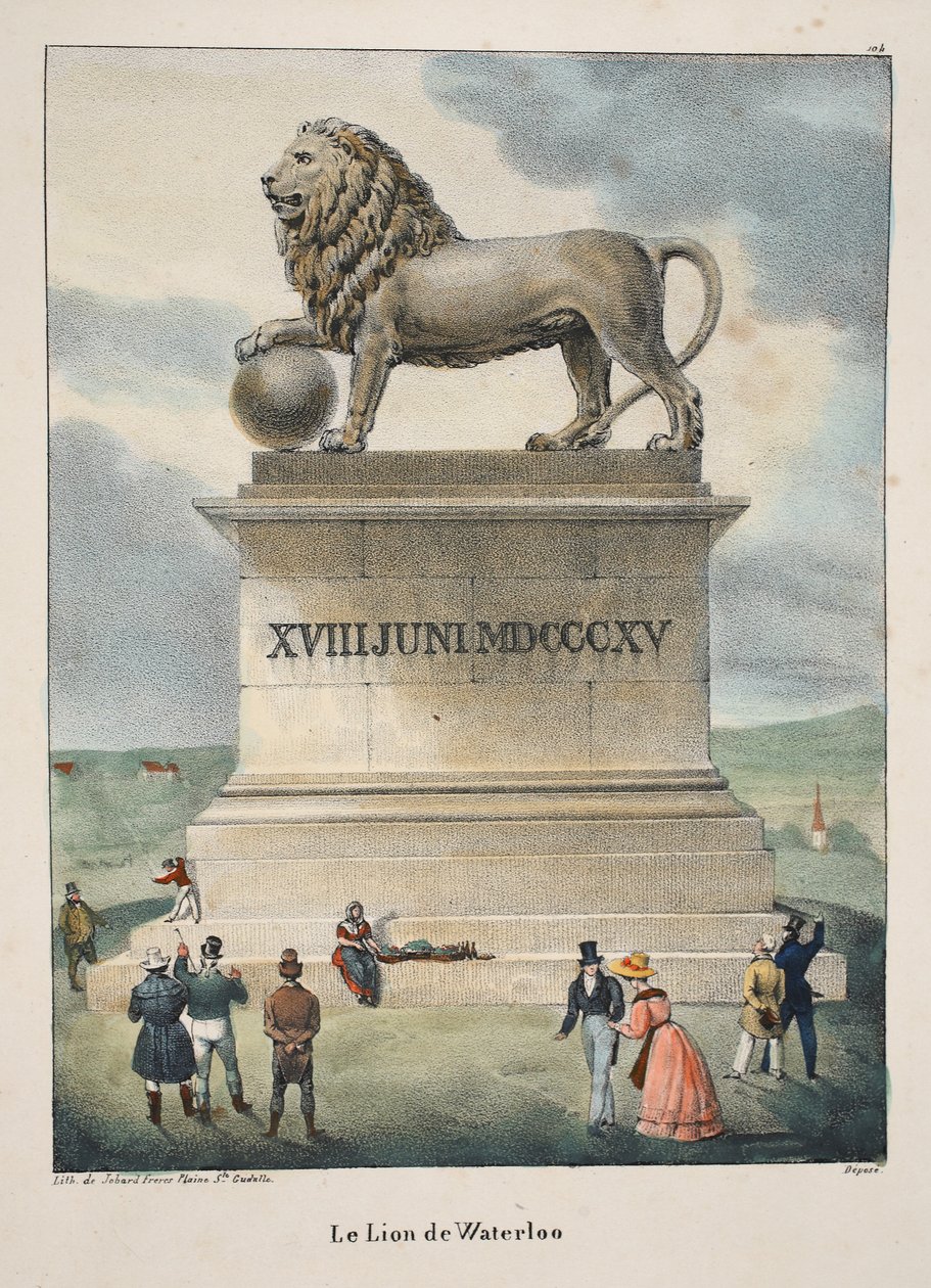 Le Lion de Waterloo, 1895 körül (photochrom) alkotó: Belgian School