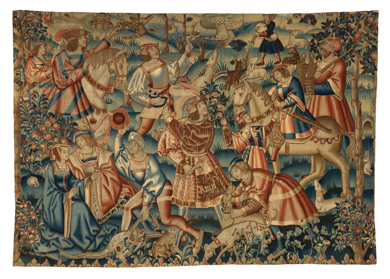 Gobelin, április hónap, Tournaiból alkotó: Belgian School