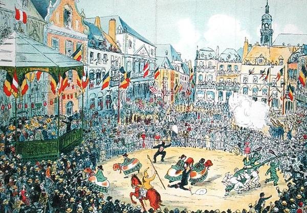 A „Lumecon” Mons-ban (színes litó) alkotó: Belgian School