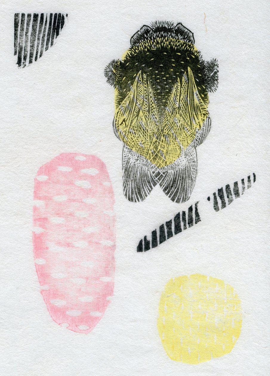 Atomic Bumblebee, 2013 (akvarell és olaj, washi) alkotó: Bella Larsson