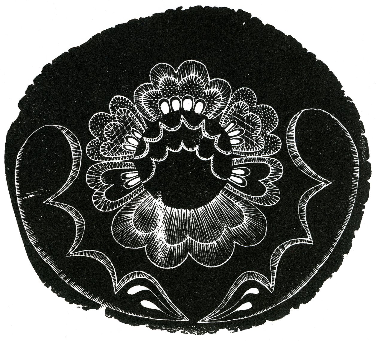 Skandináv népi hímzés, 2013 (fametszet, papír) alkotó: Bella Larsson