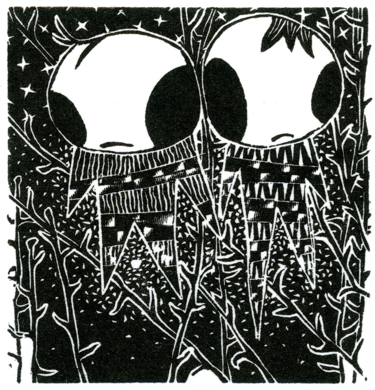 Stargazing Dreamstealers, 2013 (fametszet, papír) alkotó: Bella Larsson