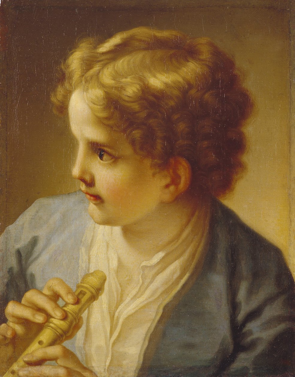 Furulyás fiú, 1720 körül. alkotó: Benedetto Luti