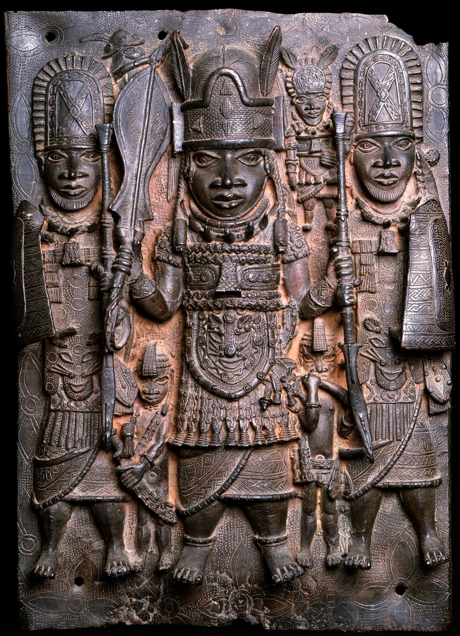Harcos és kísérő (bronz) (lásd még: 412916) alkotó: Benin