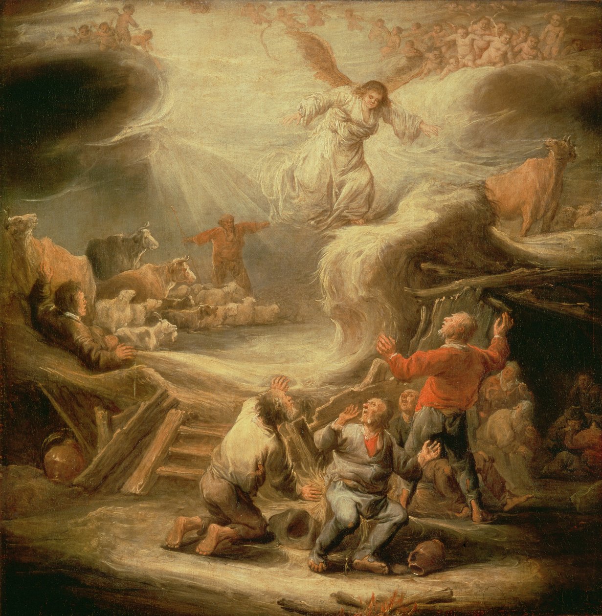 Angyali üdvözlet a pásztoroknak alkotó: Benjamin Gerritsz. Cuyp