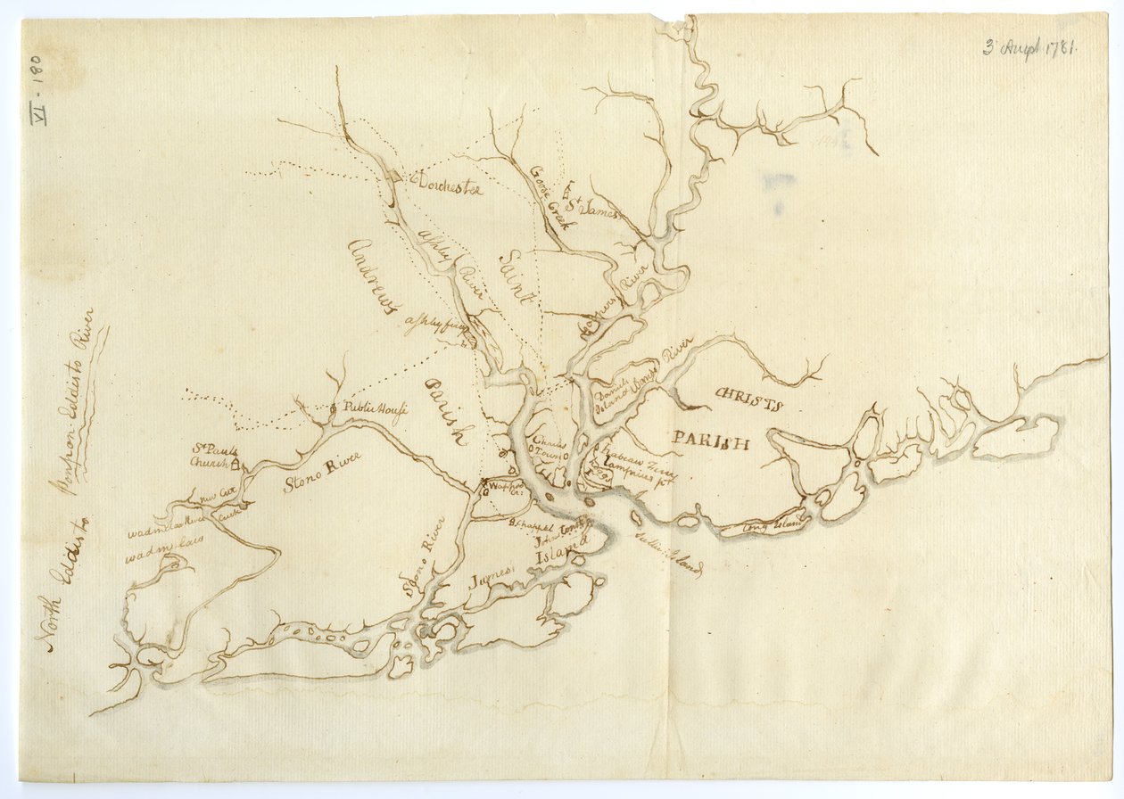 Charleston, Dél-Karolina térképe, 1781. augusztus 3. alkotó: Benjamin Lincoln