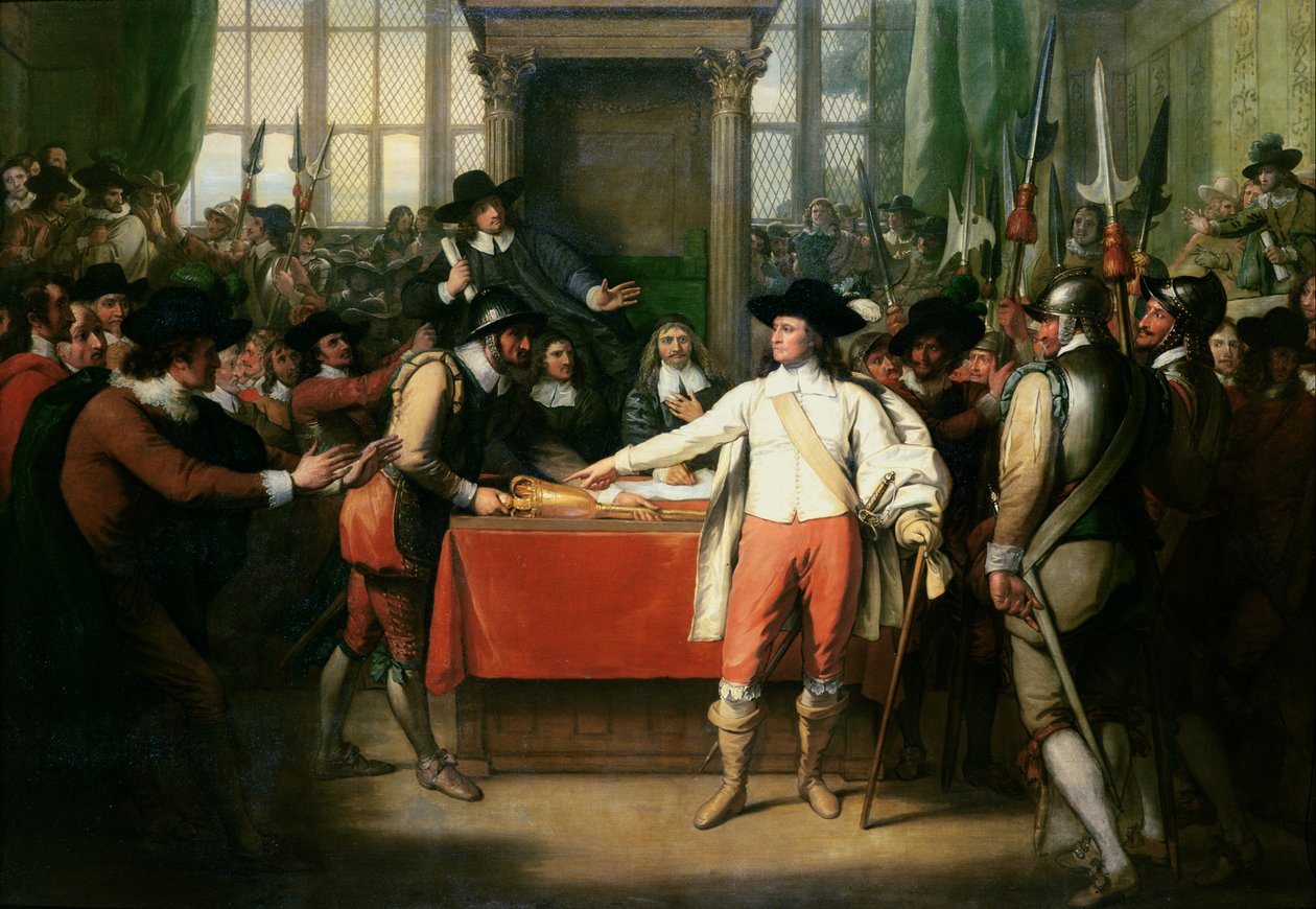 Cromwell feloszlatja a Hosszú Parlamentet alkotó: Benjamin West