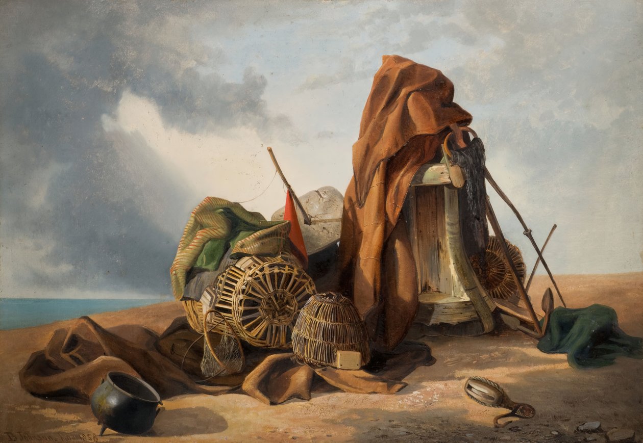 Tengerparti jelenet csendélet, 1858. alkotó: Benjamin Johnson