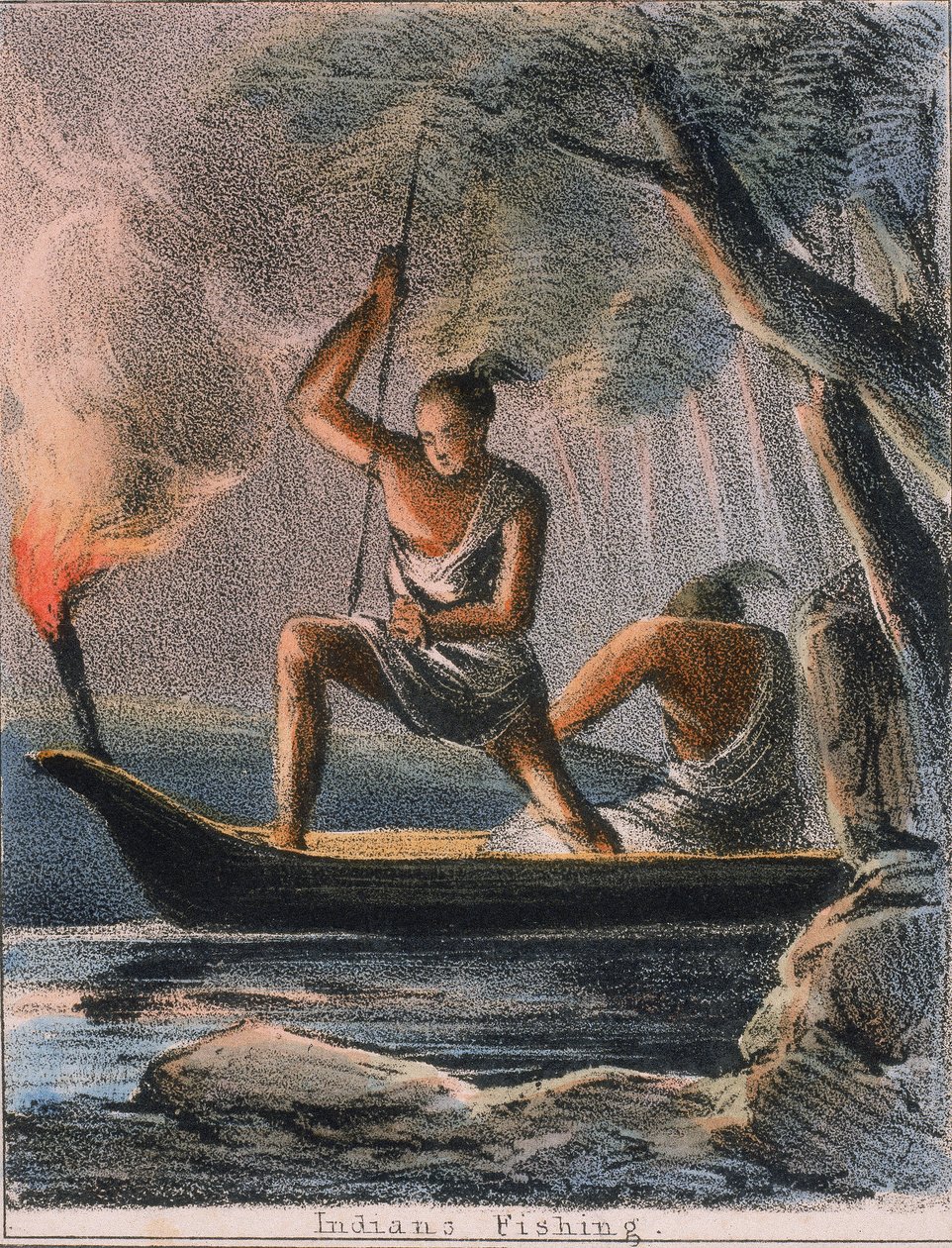 "Indiánok halászata", 1845 alkotó: Benjamin Waterhouse Hawkins