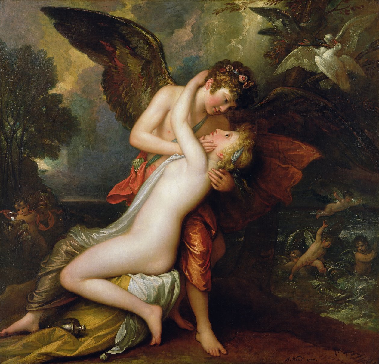 Ámor és psziché, 1808 alkotó: Benjamin West