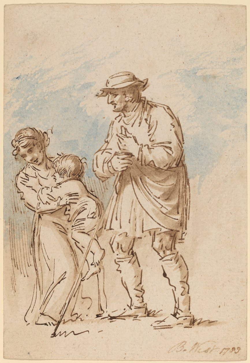 Vagabond család [recto] alkotó: Benjamin West