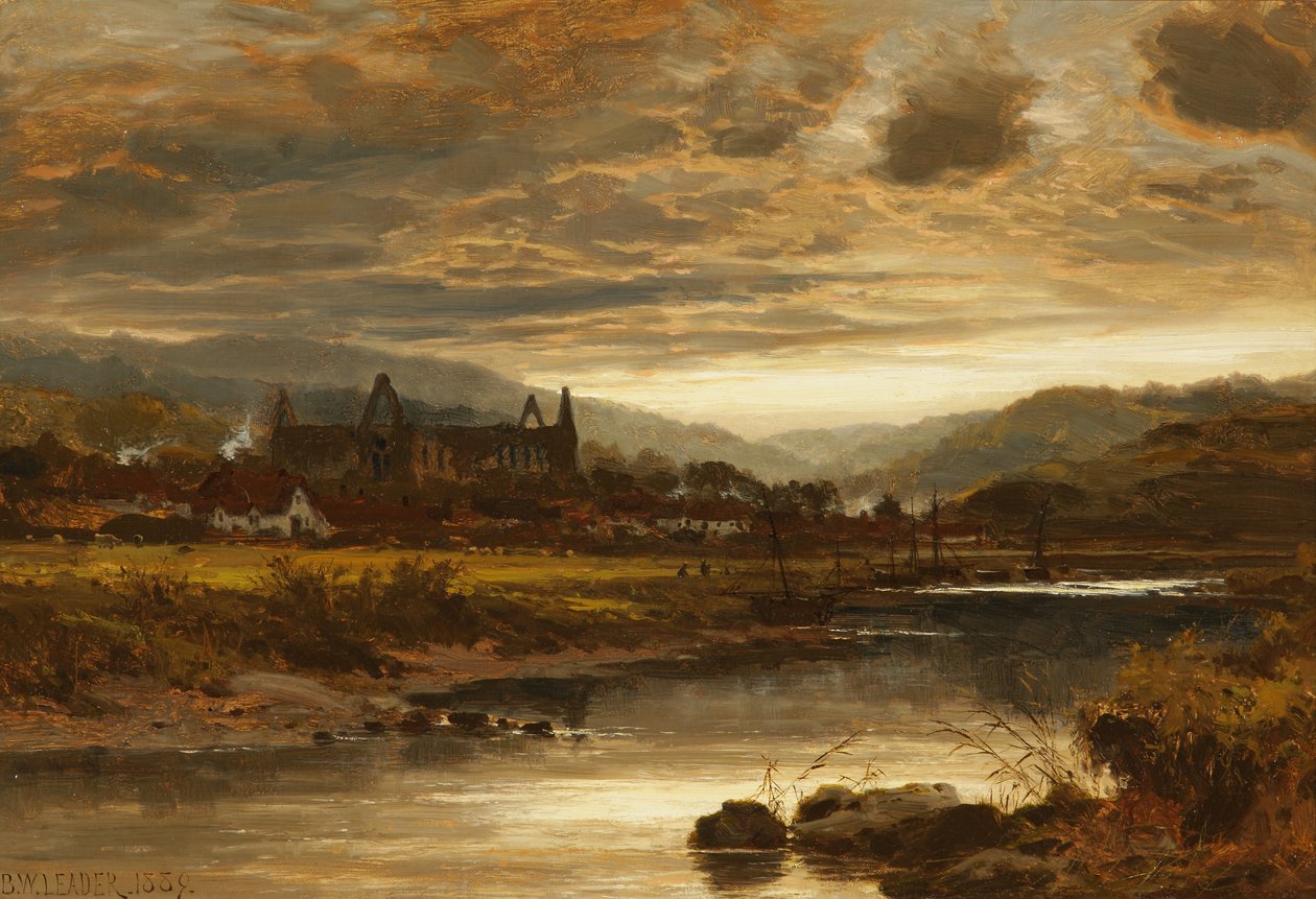 Tintern Abbey, Wales, 1889 alkotó: Benjamin Williams Leader