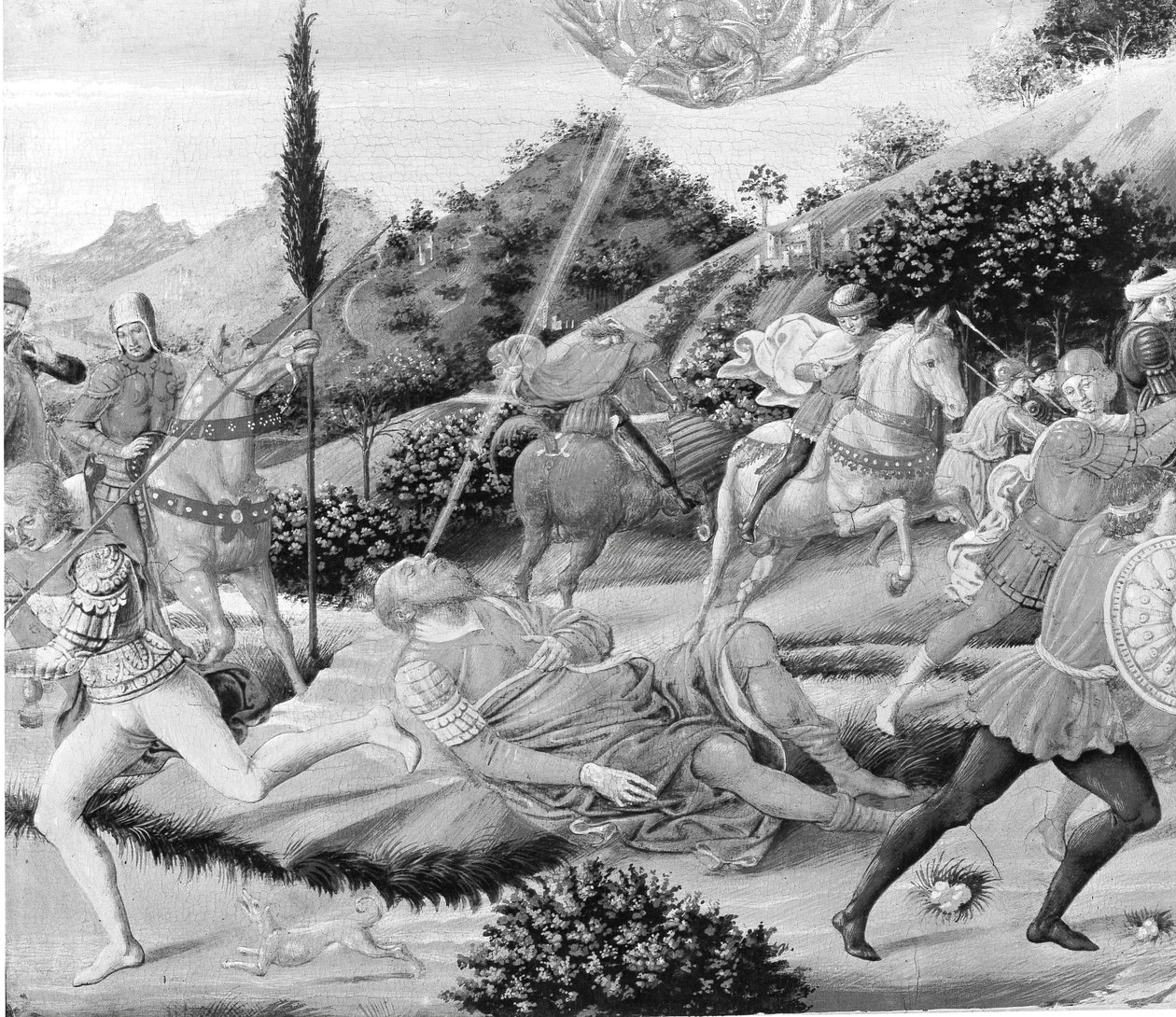 Szent Pál megtérése. alkotó: Benozzo Gozzoli
