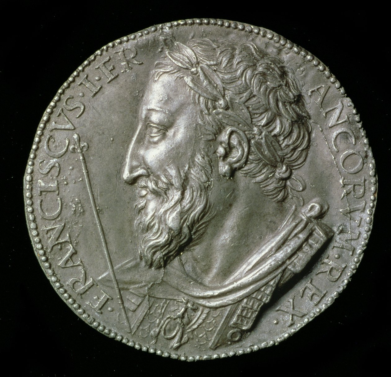 CM.36-1967 I. Valois-i Ferenc, Franciaország királya (1515-47) egyarcú, 1537 (vezető) alkotó: Benvenuto Cellini