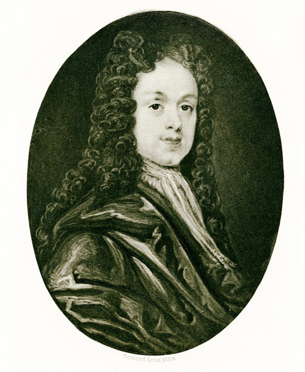 John White portré miniatűrje, 1719 körül (wc und gouache on ivory) alkotó: Bernard III Lens