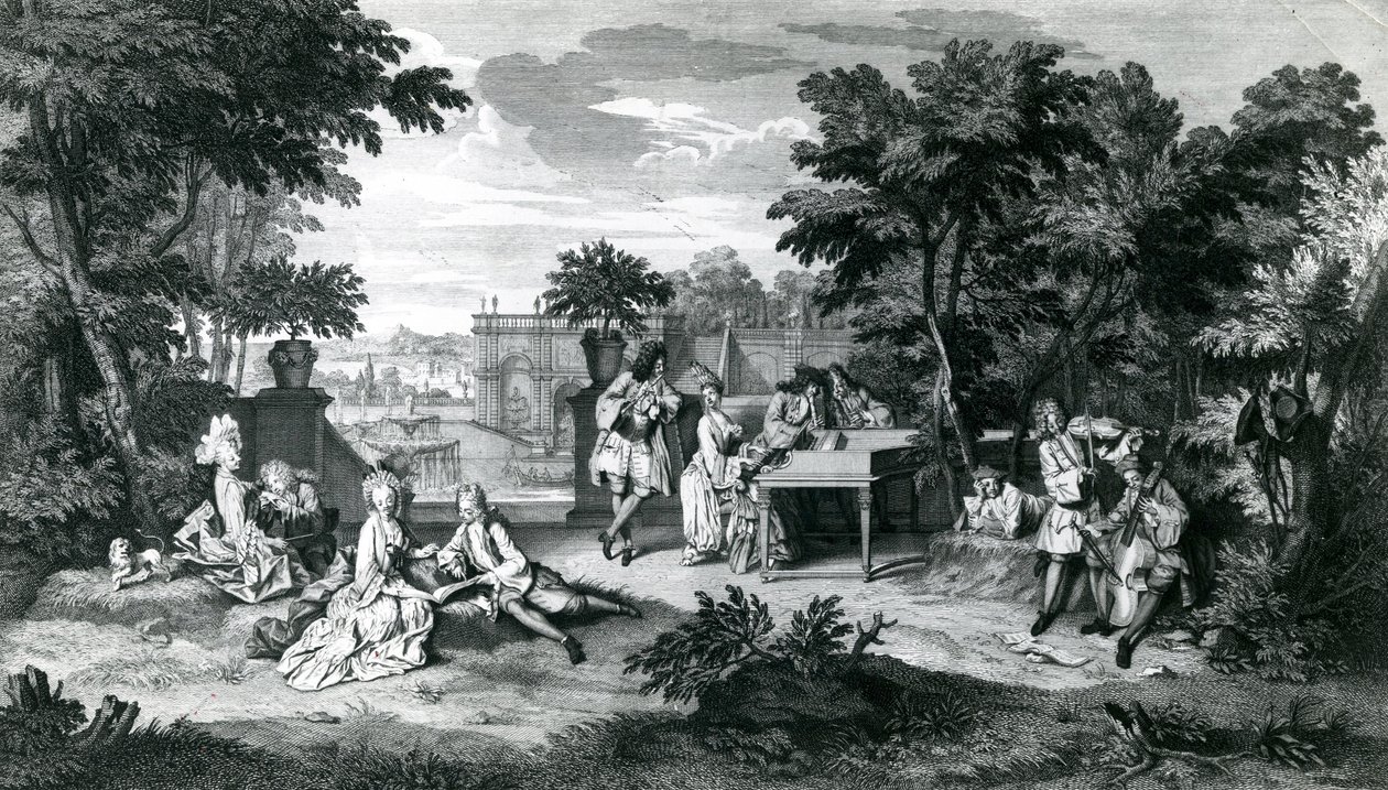A ligetek árnyékában egy szép nyári napon...1710 körül. alkotó: Bernard Picart