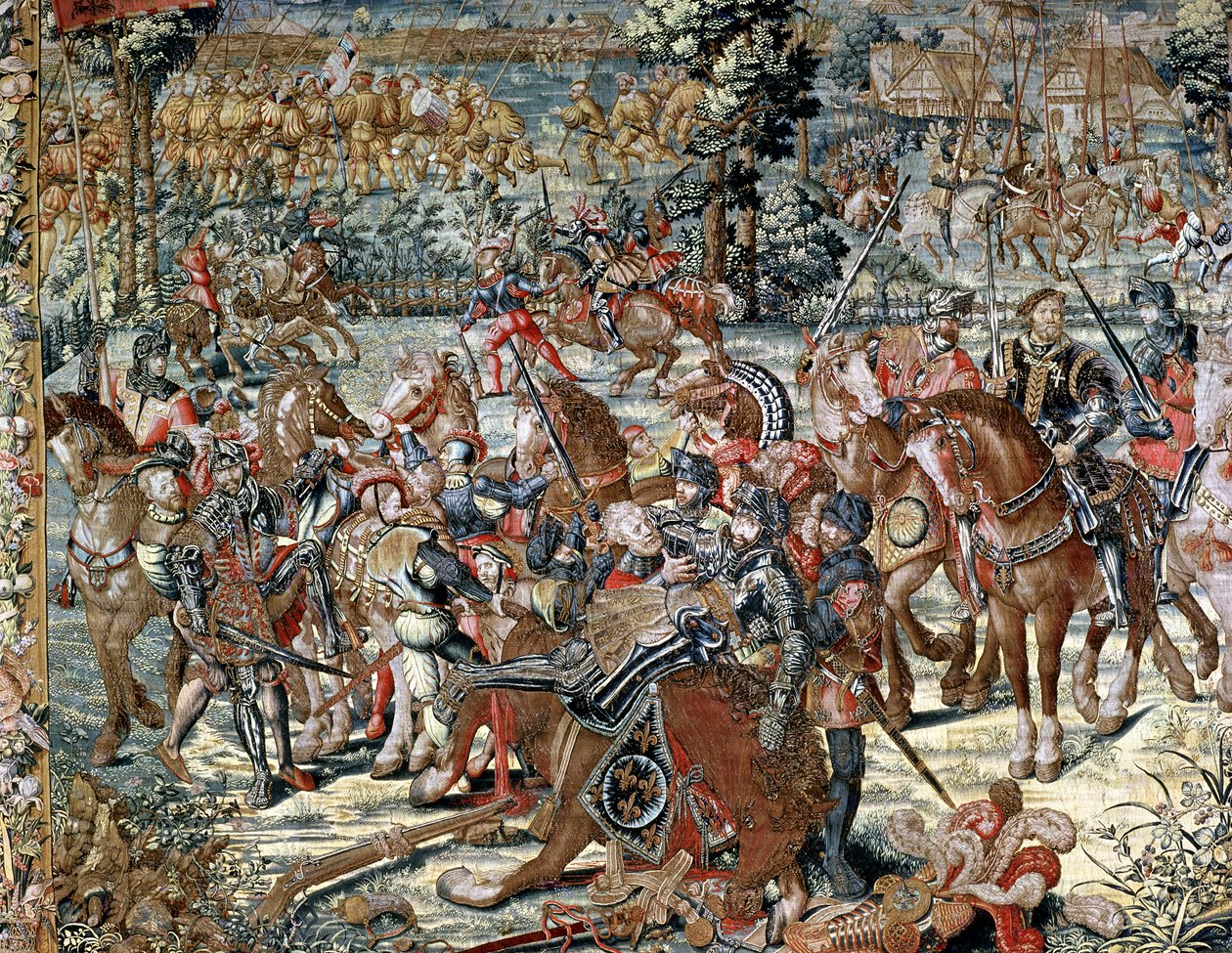 A páviai csata. I. Francois (1494-1547) elfogása, 1525. február 24. (szőttes) alkotó: Bernard van Orley