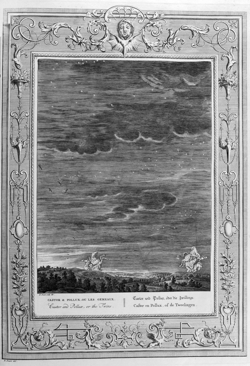 Castor és Pollux (metszet) alkotó: Bernard Picart