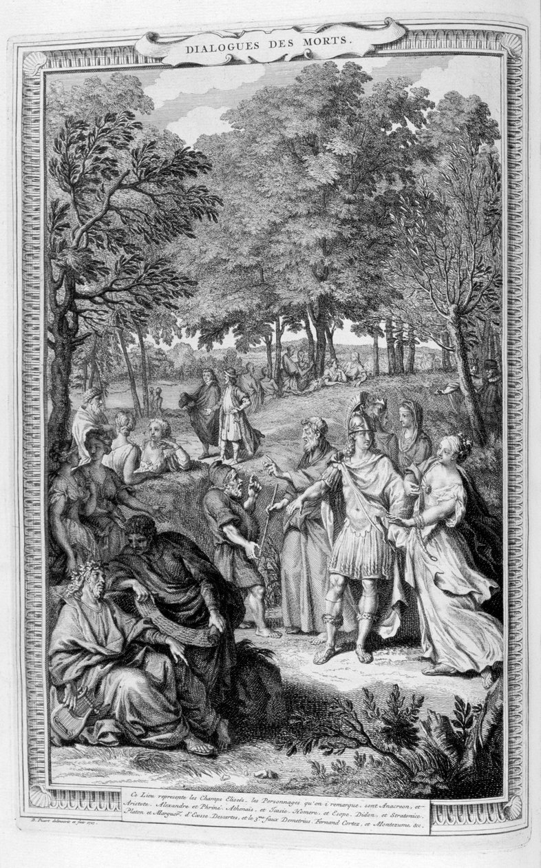 Halottak párbeszédei, 1728. alkotó: Bernard Picart
