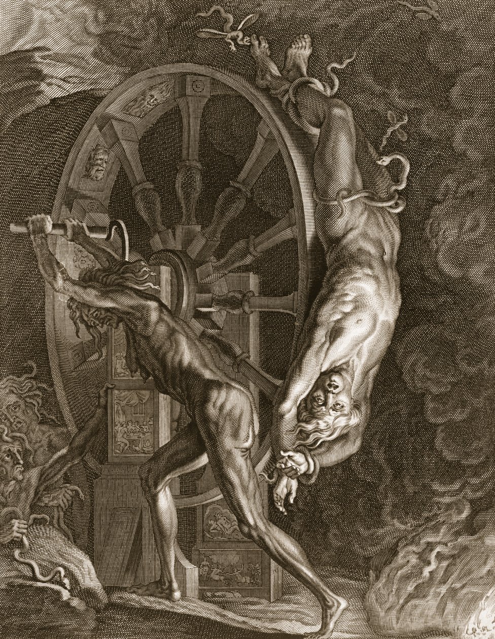 Ixion a Tartarusban a keréken, 1731 alkotó: Bernard Picart