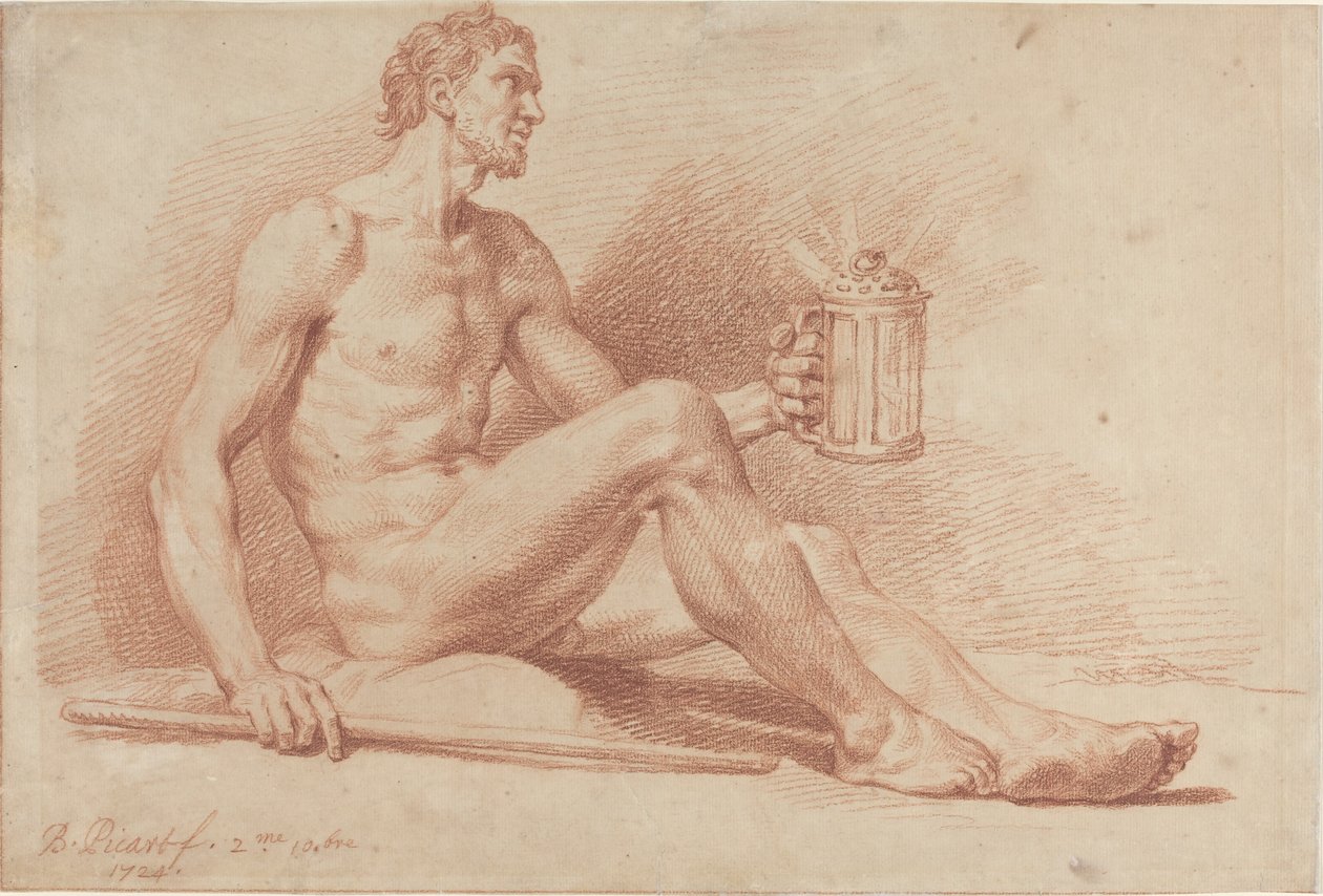 Férfi akt lámpával (Diogenes) alkotó: Bernard Picart