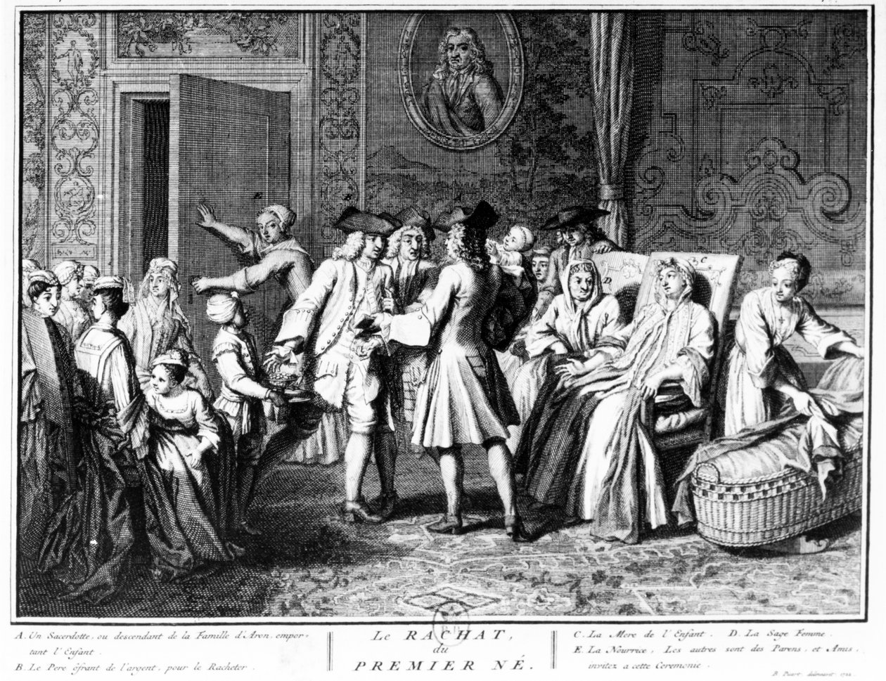 Az elsőszülött fiú megváltása, 1725 alkotó: Bernard Picart