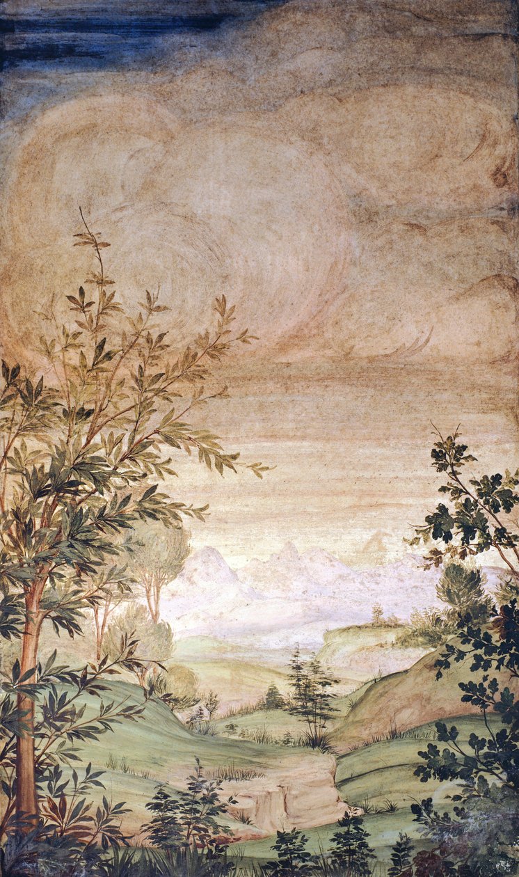 Olaszország, Milánó, San Maurizio templom, táj alkotó: Bernardino Luini